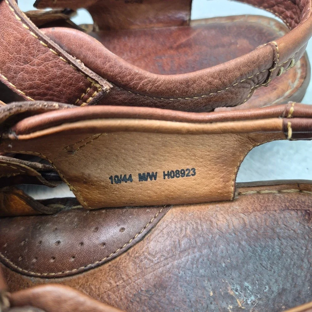 Born Cabot III Mens Brown Leather Fisherman Sandals Closed Toe Jesus 10 Dadcore